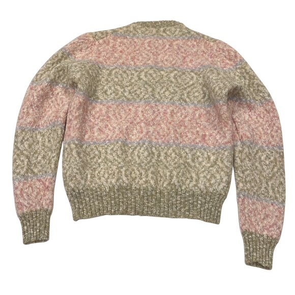 Pringle of Scotland Pastel Striped Cardigan, Wool Cotton, 40 S/M - Picture 2 of 9